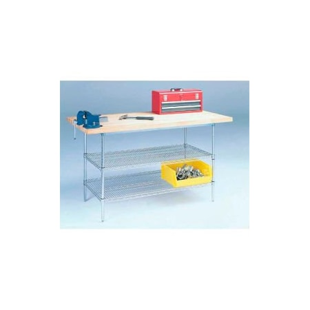 GLOBAL EQUIPMENT Wire Stationary Workbench w/ Laminate Square Edge Top, 72"W x 30"D, Gray 249311
